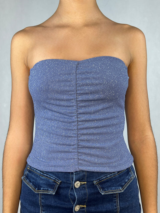 TOP BRILLANTE AZUL